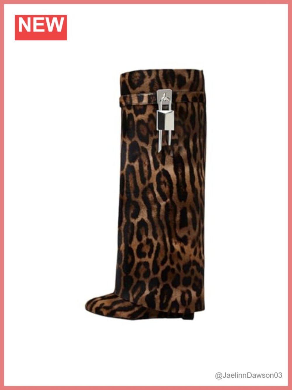 Faux Leather Fold Over Wedge Boots with Padlocks